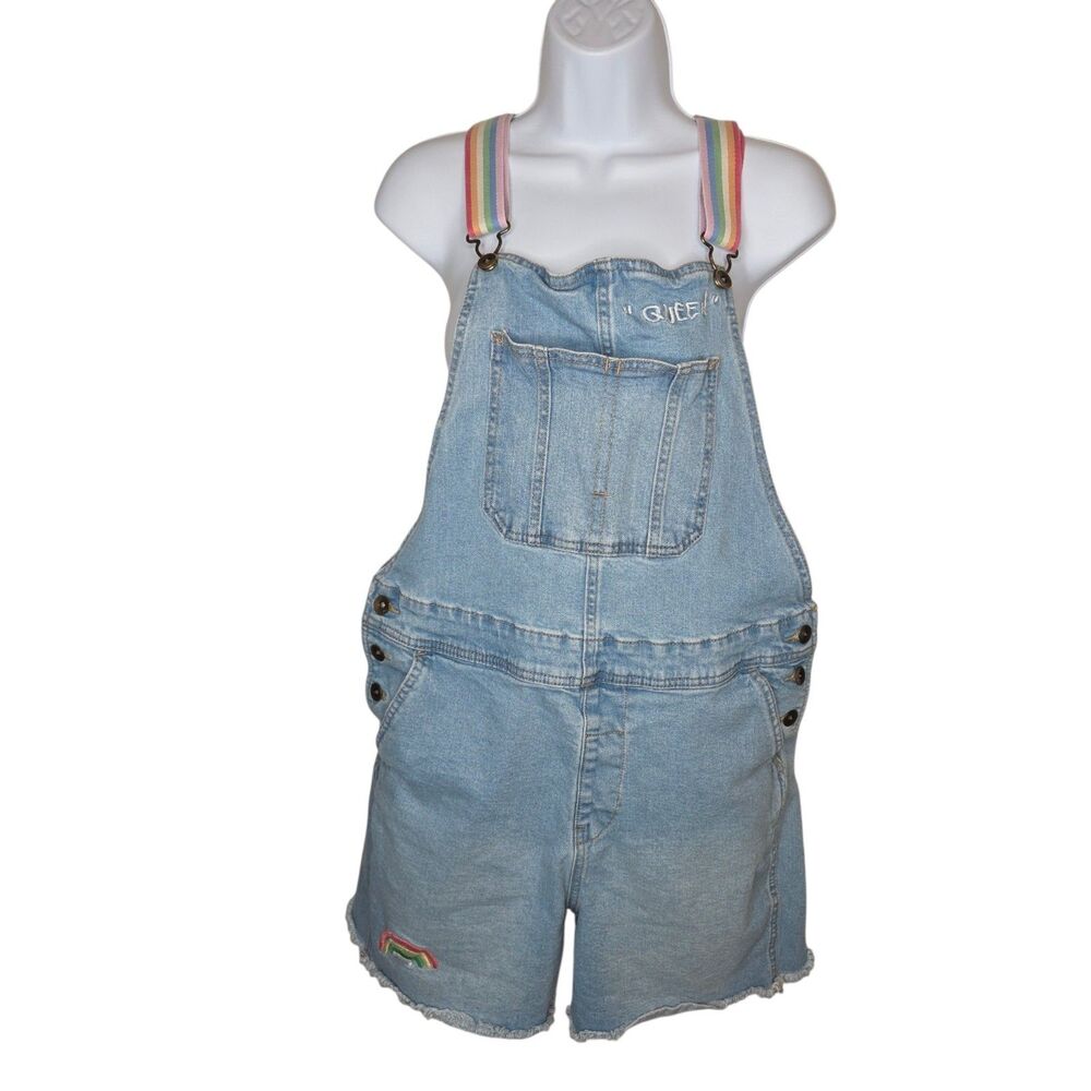 Target Take Pride Rainbow Queen Denim Shortalls Overalls Medium